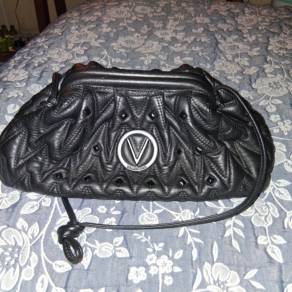 Valentino Black Quilted Leather Crossbody Bag